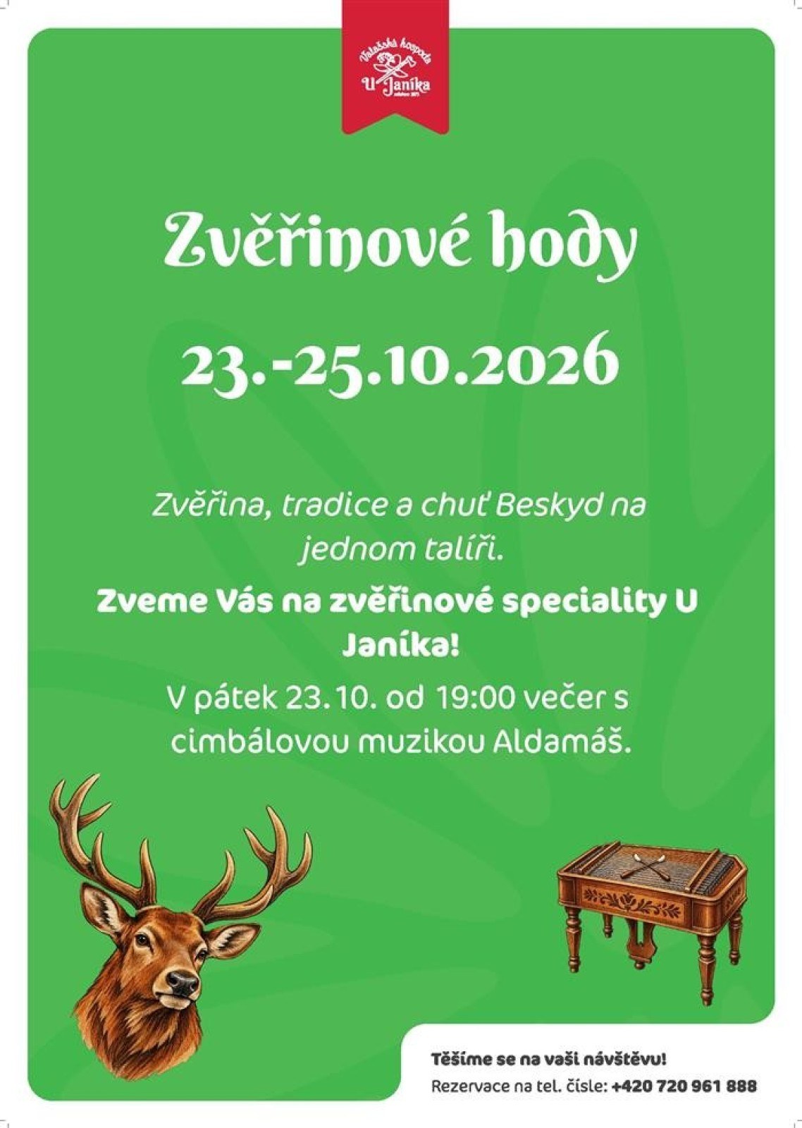 Zvěřinové hody s Cimbálovou muzikou