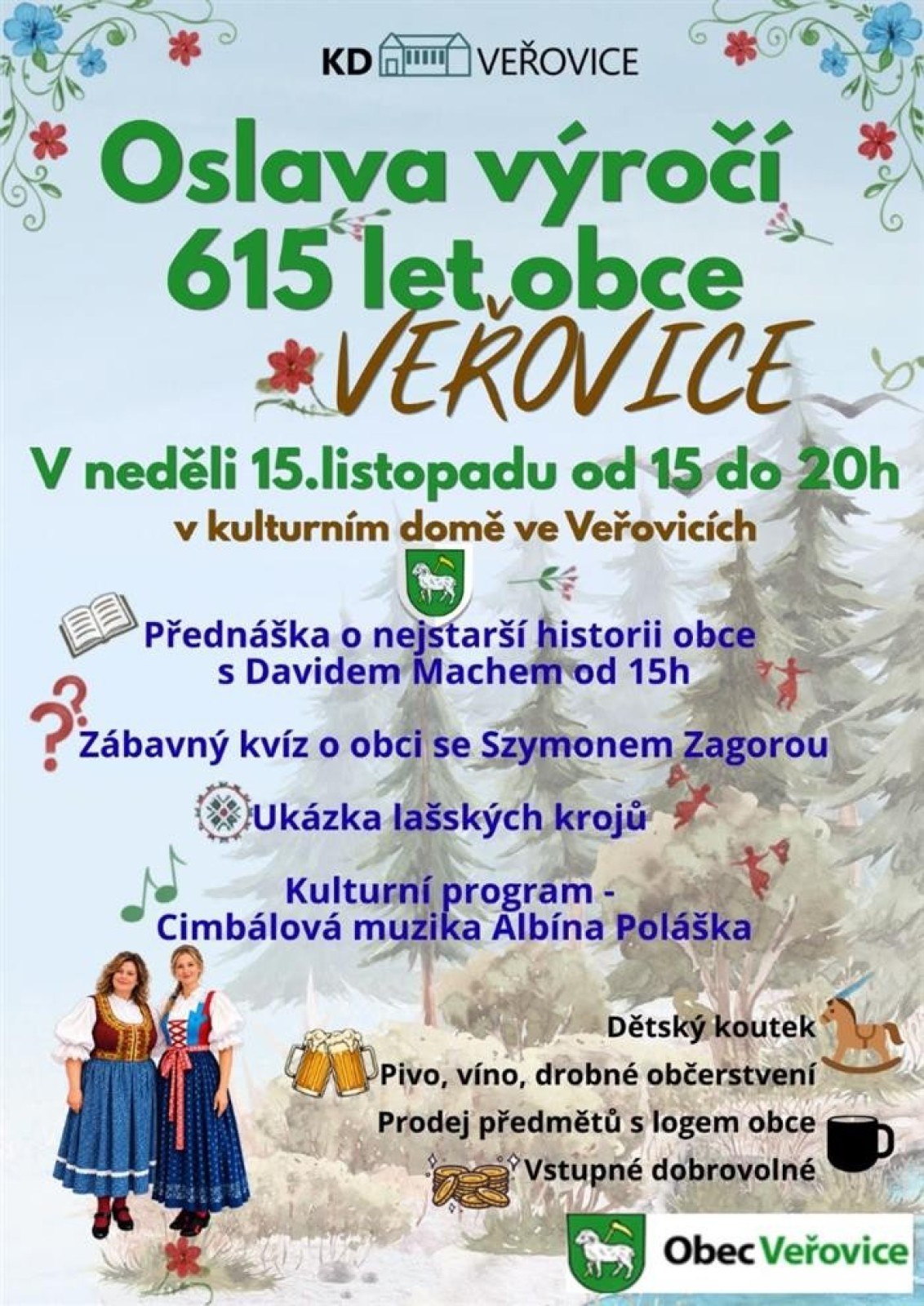 Oslava výročí 615 let obce VEŘOVICE