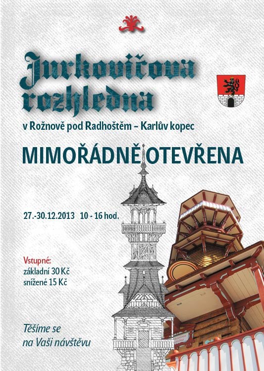 Jurkovičova rozhledna bude otevřena mezi svátky