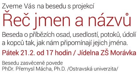 Řeč jmen a názvů - beseda s projekcí