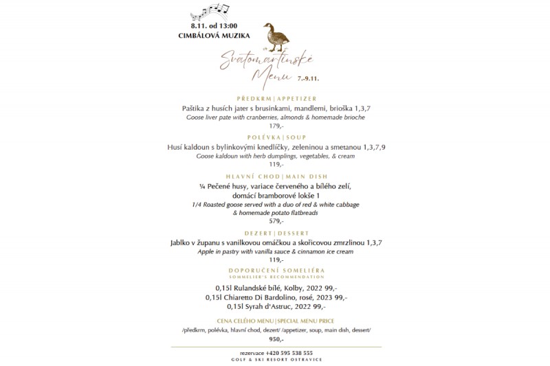 Svatomartinské hody v Hotelu Green Inn