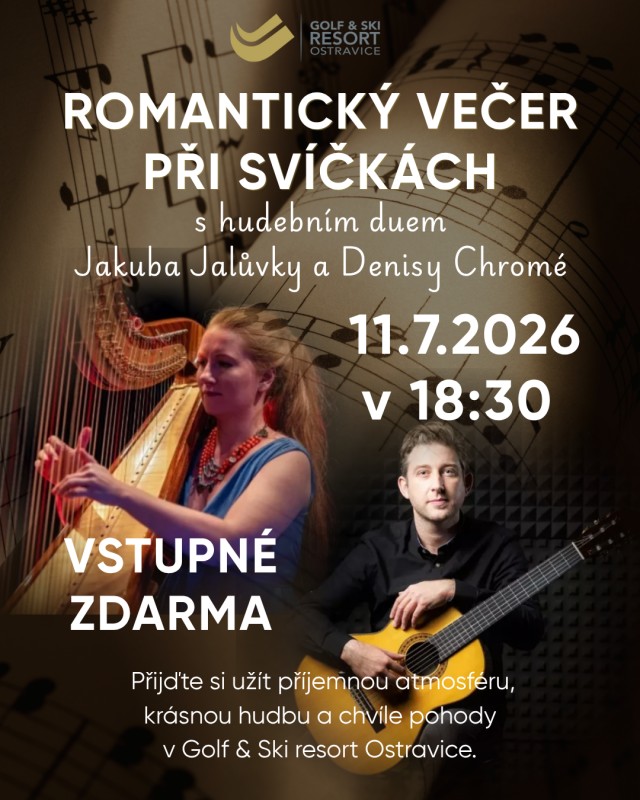 Romantický večer při svíčkách s hudebním duem Jakuba Jalůvky a Denisy Chromé