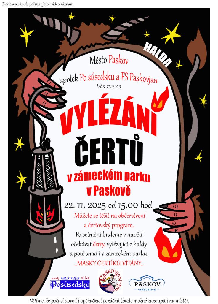 Paskov - Vylézání čertů v zámeckém parku