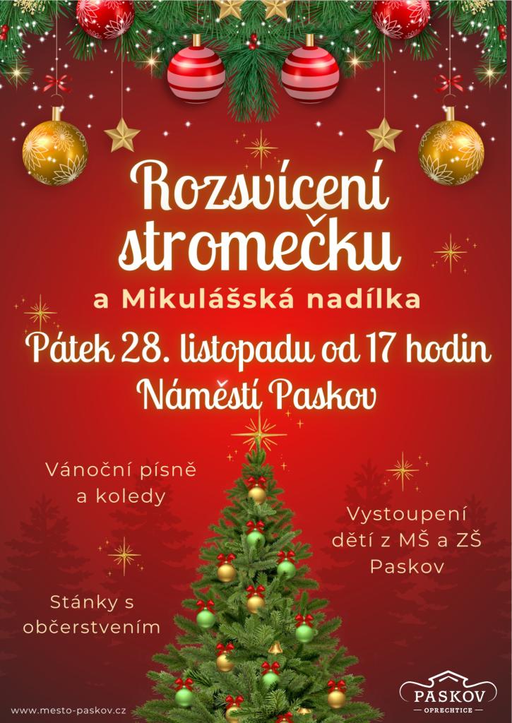 Paskov - Rozsvícení vánočního stromečku a Mikulášská nadílka